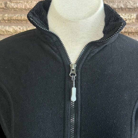 Eddie Bauer Black Sherpa Fleece Full Zip Jacket Size S - Picture 3 of 10